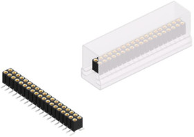 Socket header, 38 pole, pitch 2 mm, angled, BLY8SMD38SM