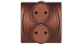 Logo Gniazdo Podwójne 2X(2P) Brązowy Metalik 9Lgpr-2