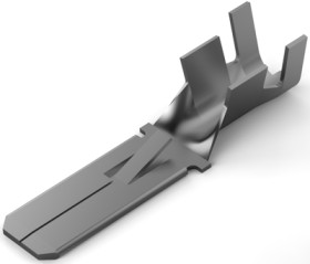 Uninsulated flat plug sleeve, 6.35 x 0.81 mm, 4.0 to 6.63 mm², AWG 11 to 9, brass, tin-plated, 180409-2