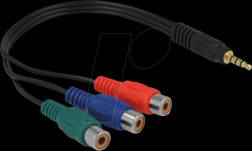 62499 Delock Cable 3 x RCA female > Stereo plug 3.5 mm 4 pin
