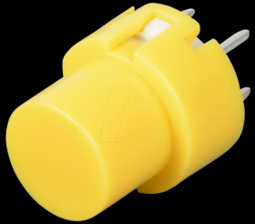 Push button, switching voltage: 100 V, round, yellow