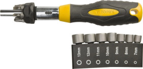 Końcówki wkrętakowe i nasadki z uchwytem (zestaw 14 szt.) 39D523