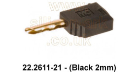 Banana plug - 2mm Black male (22.2611-21) - Multi-Contact