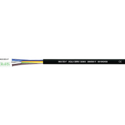 Helukabel 22303 High-temp Cable H05SS-F 3G 2.5 mm² Black per metre