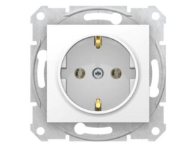 SEDNA Gniazdo pojedyncze z uziemieniem schuko zaciski bezgwintowe białe SDN3001821 SCHNEIDER ELECTRIC