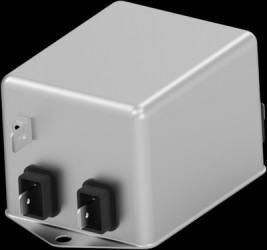 Suppressor filter, 50 to 60 Hz, 6 A, 250 VAC, 18.5 mH, faston plug 6.35 mm, 6609053-5