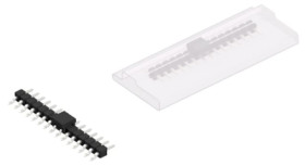 Pin header, 15 pole, pitch 2.54 mm, straight, black, SL12SMD03515ZBSM