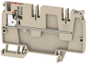 Through terminal block, push-in connection, 0.5-4.0 mm², 1 pole, 32 A, 4 kV, dark beige, 2428930000
