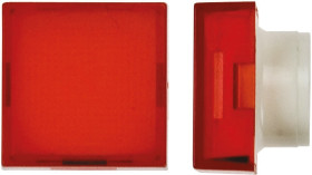 Klosz lampek do przycisku kształt: Kwadratowy Czerwony Soczewka Saia-Burgess