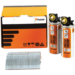 Paslode 921589 38mm IM65 Galvanised Straight Brads 2000 2 x Fuel Cells