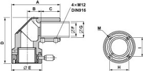 Poziome mocowanie obrotowe, kwadrat 50mm RAL 7040, dla obudowy S3CM HMI NSYCMUCC50