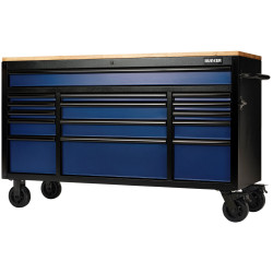 Draper 10747 BUNKER&#xAE; 15 Drawer Workbench Roller Tool Cabinet, 61&quot;, Blue