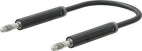 Measuring lead with (4 mm lamella plug, straight) to (4 mm lamella plug, straight), 1 m, black, PVC, 1.0 mm², 64.1070-10021