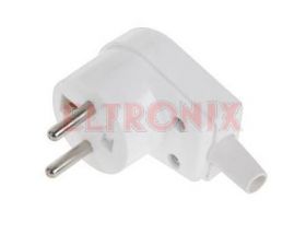 WTYK SIECIOWY WT20S 16A/250V KĄTOWY BIAŁY Z UZIOMEM