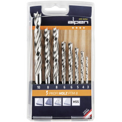 Alpen 600114100 Wood Twist Drill Set 5-Piece Heat Resistant 600&#xB0;C