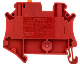 Złączka przelotowa 2-przewodowa z odłącznikiem nożowym 4mm2 czerwona UT 4-MT-P/P RD 3057254 /50szt./