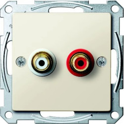 Merten System M Gniazdo audio kremowy MTN4350-0344