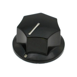 Gałka z kołnierzem, oś 6mm, fi33x17mm, czarna