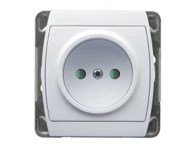 GAZELA Gniazdo pojedyncze bez uziemienia z przesłonami biały GP-1JP/m/00 OSPEL