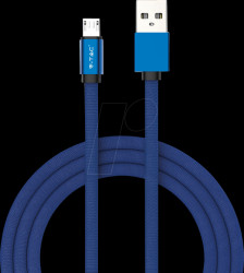 8496 Sync &amp; charging, USB A -&gt; micro, 1,0m, cotton, blue