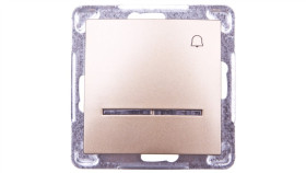 Impresja Przycisk /Dzwonek/ Z Podświetleniem Złoty Metalik Łp-6Ys/M/28