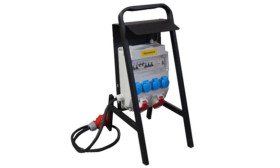 Rozdzielnica budowlana ERB32E1 na stojaku, IP54, gniazda: 1x CEE 32A, 1xCEE 16A, 4x GS 230V