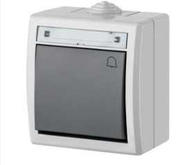 Przycisk dzwonek IP55 hermetyczny szary ŁNT-1D 1205-10