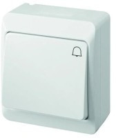 PDU-N01M-W Przycisk dzwonkowy, domowy, natynkowy, pojedynczy, klatkowy (monostabilny), 230V kolor biały