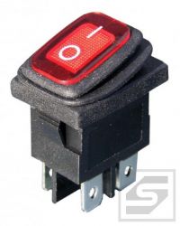 Przełącznik hermetyczny KCD1-6R230V 6A/250VAC;podśw. czerwony;ON-OFF;