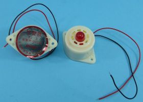 BUZZER 12VDC 80dB 40x63mm + LED 12mm RED