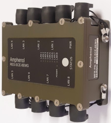 Ethernet Switch 8-portowy , Amphenol Socapex Zarządzalny