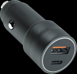 263293 In-car charger, 38 W, 1x USB-A, 1x USB-C (PD)