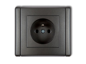 FLEXI Gniazdo pojedyncze z uziemieniem (przesłony torów prądowych) grafitowy 11FGP-1zp KARLIK
