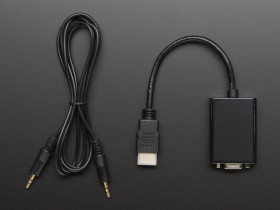 HDMI to VGA Video Adapter and 3.5mm Male/Male Stereo Cable [discontinued]