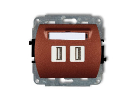 TREND Gniazdo USBx2 podwójne-AA 3.0 brązowy metalik 9GUSB-6 KARLIK