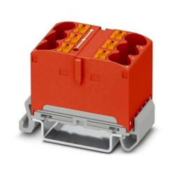 Blok rozdzielczy PTFIX 6X10/S-NS35A RD, czerwone złącze przemysłowe - 6 punktów przyłączeniowych o przekroju 10mm2 /10szt./
