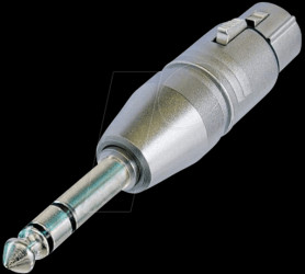 NA3FP Neutrik XLR socket adapter, 6.35 mm jack plug stereo