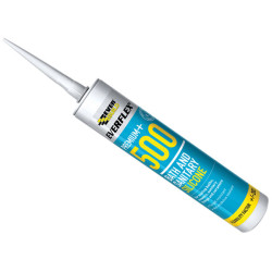 Everbuild 500TR Bath &amp; Sanitary Silicone Sealant Clear 310ml 500