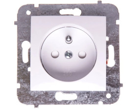 CARLA Gniazdo pojedyncze z/u z przesłonami białe 1734-10