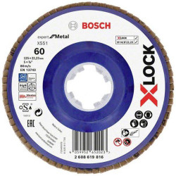 Bosch 2608619816 X551 Flap Disc 125mm Dia 22.23mm Bore for Metal Work
