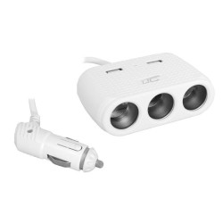 Rozgałęźnik wt.zap. 3gn/2xUSB LX z kablem AS7B 12/24V,FIRE biały