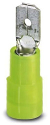 Faston plug, 6.3 x 0.8 mm, L 24.5 mm, insulated, straight, yellow, 4.0-6.0 mm², AWG 12-10, 3240060