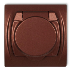 LOGO Gniazdo bryzgoszczelne z/u (klapka brązowy metalik) brązowy metalik 9LGPB-1zp