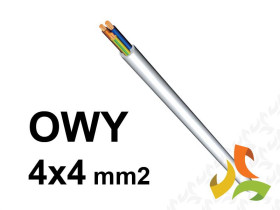 Przewód OWY 4x4 mm2 (300/500V) oponowy warsztatowy H05VV-F (krążki 100m) biały 13013052 NKT