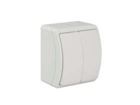 KOALA Wyłącznik podwójny świecznikowy n/t IP44 biały VW 152-01 61.311 ELEKTRO-PLAST