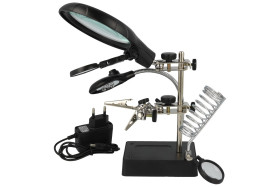 Zestaw optyczny Trzecia Ręka; A-3H-S/LED/B; z podświetleniem; podstawka do lutownicy