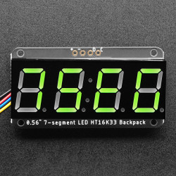Assembled Adafruit 0.56" 4-Digit 7-Segment Display - w/ I2C Backpack QT - Green