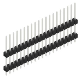 Pin header, 20 pole, pitch 2.54 mm, straight, black, 10051083