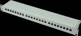 26110351 19" patch panel, 1 U, 24-port, Cat. 6, grey
