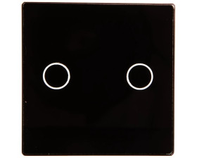 TouchMe Mały panel szklany, łącznik podwójny, czarny TM531B
